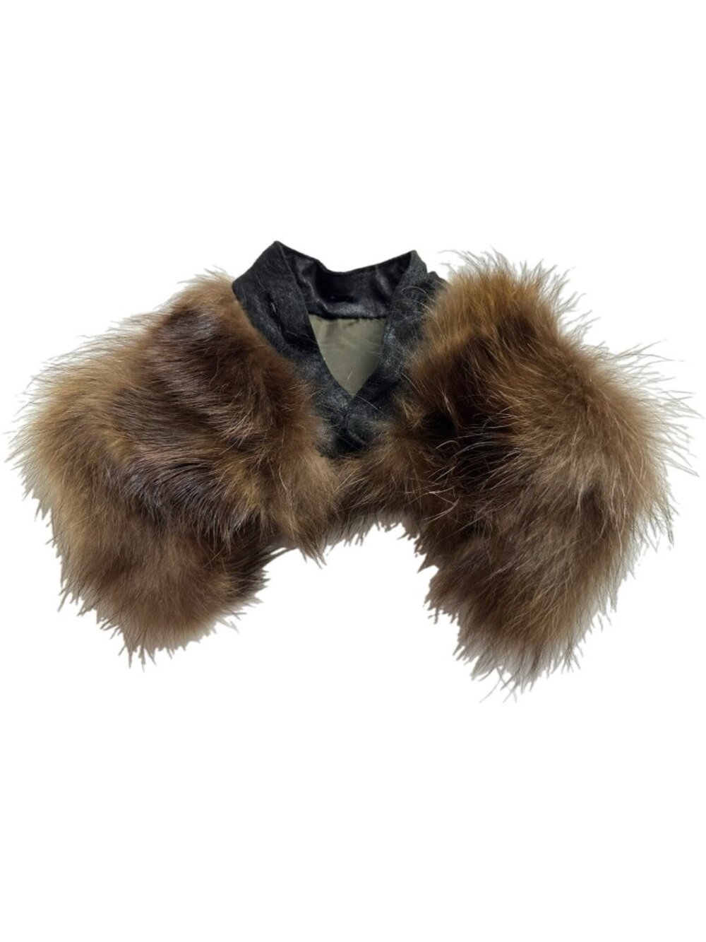 Brown Genuine Mink Colllar Small 13.5” With Button Loops